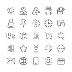 Icon business symbol vector set. Delivery retail star track buy cash