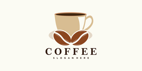 coffee shop logo premium quality whit creative concept