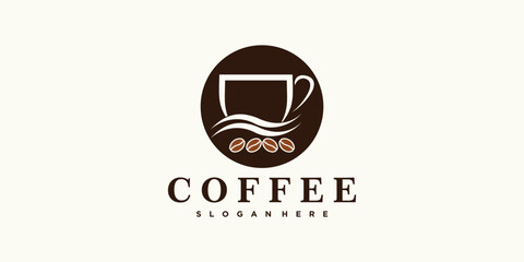 coffee shop logo premium quality whit creative concept