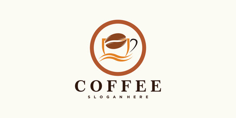 coffee shop logo premium quality whit creative concept