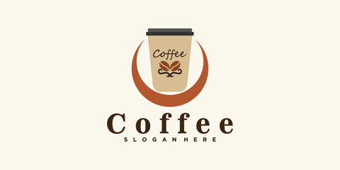 coffee shop logo premium quality whit creative concept