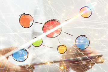 Business intelligence analyst dashboard on virtual