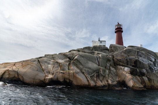 Leuchtturm Svenner Fyr vor Larvik, Norwegen