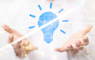 Neural network 3D illustration. Big data and cybersecurity