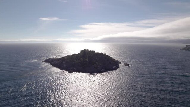 Aerial drone footage of the rugged coastline of the east side of Vancouver Island, Sooke BC. 4K 24FPS