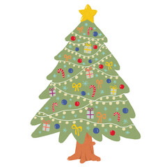 christmas tree isolated on white.