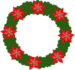Christmas wreath frame. Flat design.