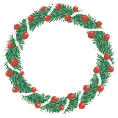 Christmas wreath illustration.