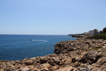Mallorca lighthouse on the sea shore