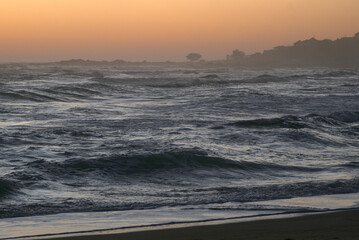 ocaso en la playa