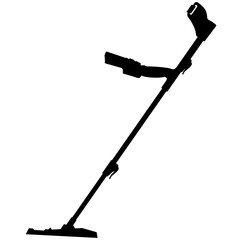 Modern metal detector, metal probe. Metal detector for jewellery, treasure hunt realistic silhouette magnetic detector