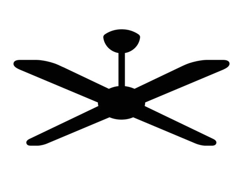 recommend clip art: Ceiling fan for cooling flat vector icon for apps and websites