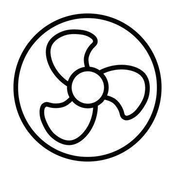 recommend clip art: Fan or ventilation system line art vector icon for apps and websites