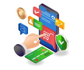 Shopping payment transactions with smartphone