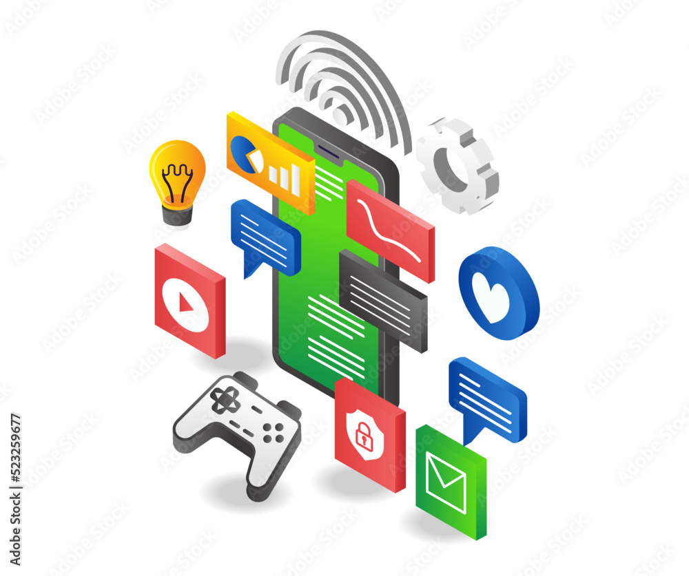 Poster digital technology transformation smartphone application
