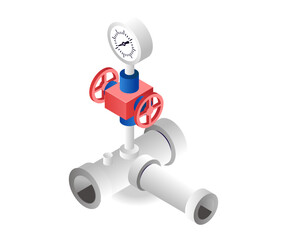 Obraz na płótnie Canvas Gas and oil pressure gauge regulator