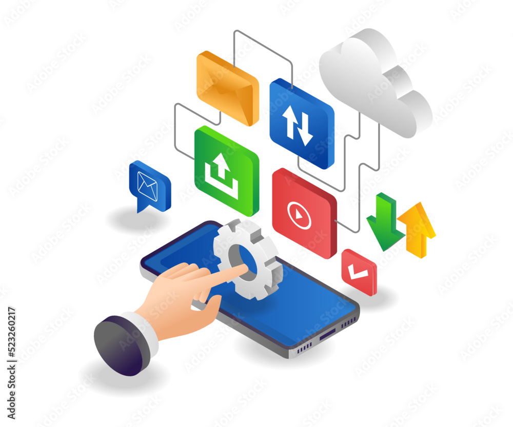Poster application management smartphone data cloud server