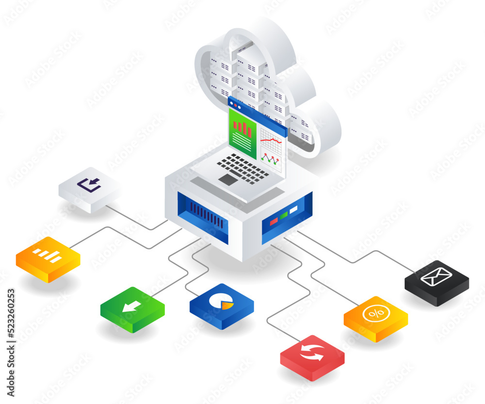 Poster cloud server network data analyst