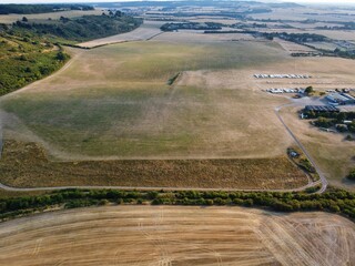 Glider's Airport in the field, High Angle Footage of Drone's Camera