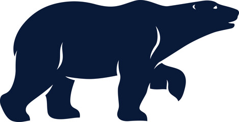 Silhouette of Walking Polar Bear