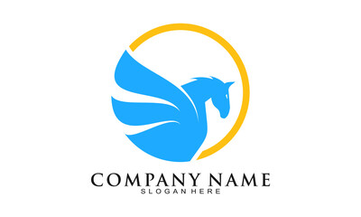 Flying horse modern vector logo
