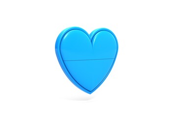 3d illustration of ukraine heart badge isolated