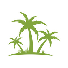 Obraz premium Palm tree summer logo template vector illustration