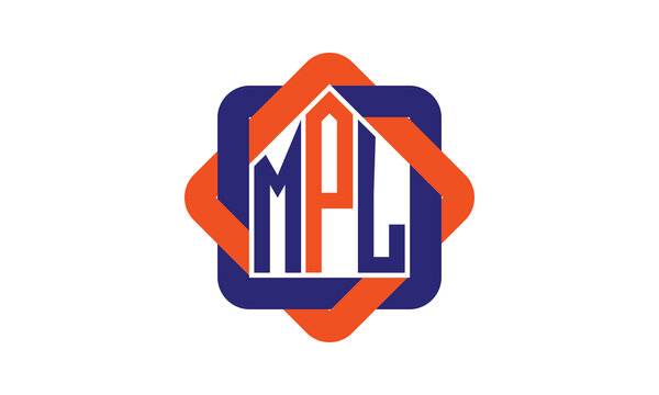 MPL three letter real estate logo with home icon logo design vector template | construction logo | housing logo | engineering logo | initial letter logo | minimalist logo | property logo |