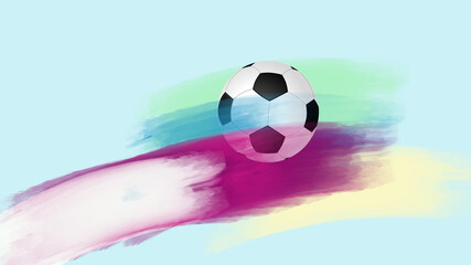 Naklejka premium watercolor Abstract football or soccer background - design sports football banner ball