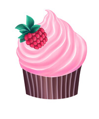 cupcake with raspberry