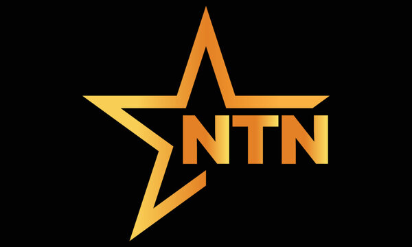 NTN golden luxury star icon three letter logo design vector template. royal logo | luxury logo | jewelry logo | premium logo | iconic logo | Victoria logo |