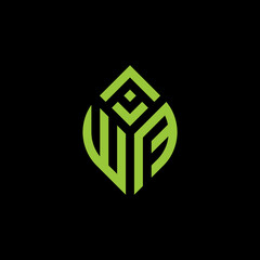 Initial Letter AWF Abstract Leaf Logo Design Symbol