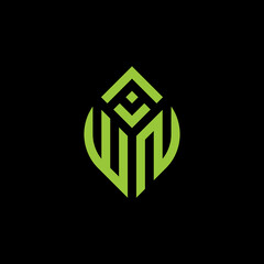 Initial Letter AWN Abstract Leaf Logo Design Symbol