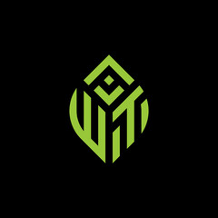 Initial Letter AWT Abstract Leaf Logo Design Symbol