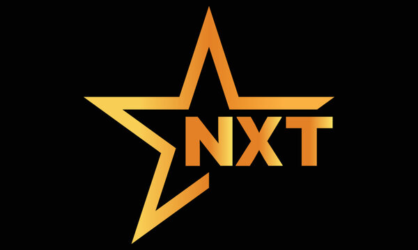 NXT golden luxury star icon three letter logo design vector template. royal logo | luxury logo | jewelry logo | premium logo | iconic logo | Victoria logo |