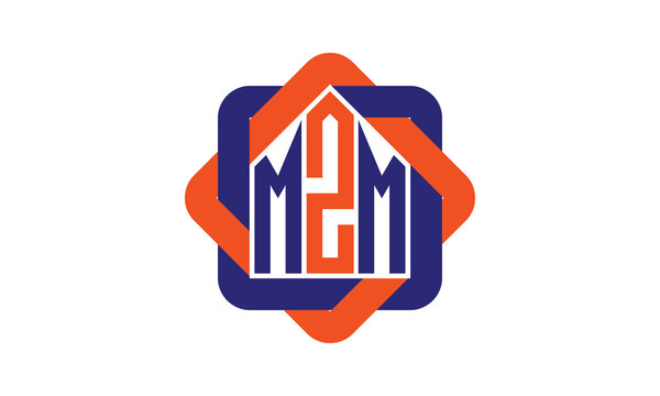 MZM three letter real estate logo with home icon logo design vector template | construction logo | housing logo | engineering logo | initial letter logo | minimalist logo | property logo |