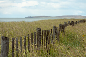 Fototapeta na wymiar fence on the beach