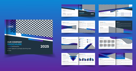 16 pages landscape company profile brochure design or multipage brochure template design