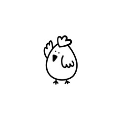 Cute Easter chicken in doodle style