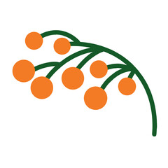 illustration of orange berries in a twig 