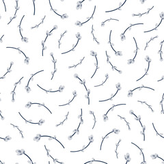  Willow twig seamless pattern. Easter pattern