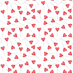 red hearts background