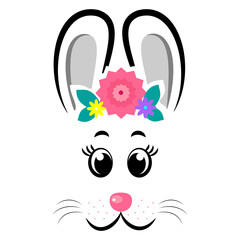 rabbit with floral wreath 
