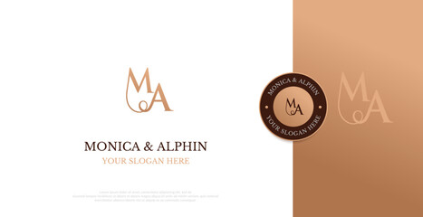 Initial MA Logo Design Vector