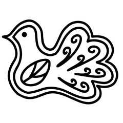  Gingerbread bird. Doodle style