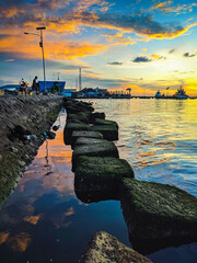 evening sky view by the harbor