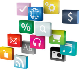 Abstract 3d app development isolated