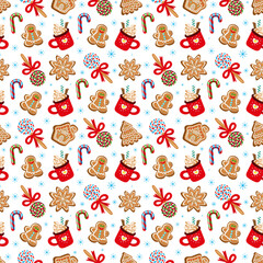 Fototapeta premium seamless pattern with christmas toys