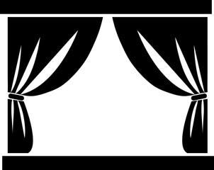 scene and curtains icon. Element of theater and art illustration..eps