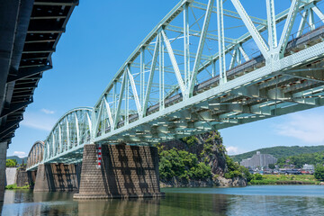 犬山橋と名鉄の風景